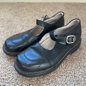 Hush Puppies Black Leather Mary Jane Girls Shoes Made In Mexico School Academia